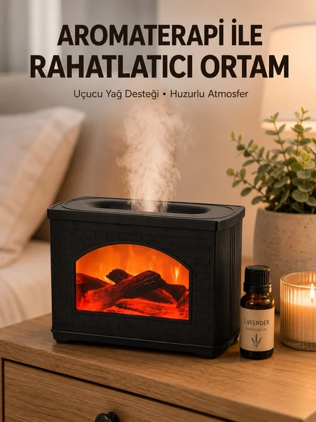 Aromaterapi Uyumlu Ultrasonik Oda Nemlendirici Ayarlanabilir Sis Çıkışlı ürün görseli 1
