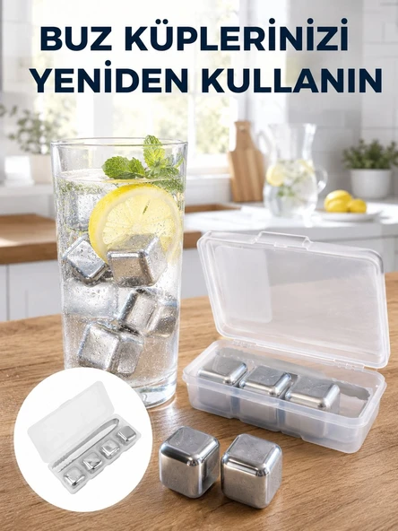 Çevre Dostu Metal Buz Küpü ve Kullanışlı Klips Seti Yeni Nesil ürün görseli 1