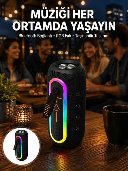 Bluetooth Hoparlör USB Şarjlı Uzun Pil Ömrü Android ve İOS Uyumlu Renkli Yeni Nesil ürün görseli 1