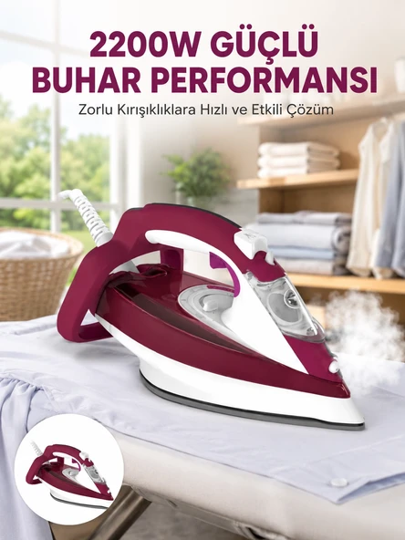 2200W Seramik Kaplama Estetik Tasarımı 360 Derece Dönebilir Kablosu ürün görseli 1