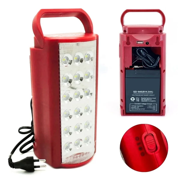 24 Büyük Ledli 80 Saat Yanan Powerbank Özellikli Akülü Led Işıldak ürün görseli 1