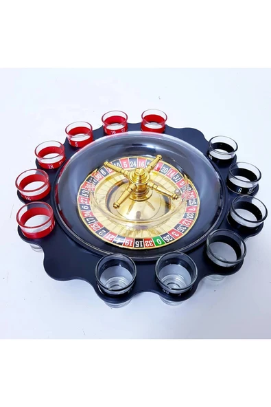 Wolawood 12’li Shot Bardaklı Rulet Oyunu Premium Parti Eğlence Seti Casino Konseptli Masaüstü Oyun Takımı Yılbaşı Doğum Günü Arkadaş Ortamı Eğlence Paketi ürün görseli 1