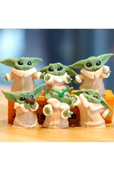 EXENET Baby Yoda 6'lı Figür Seti Star Wars Mandalorian Bebek Grogu Özel Koleksiyon Dekoratif Oyuncaklar ürün görseli 1