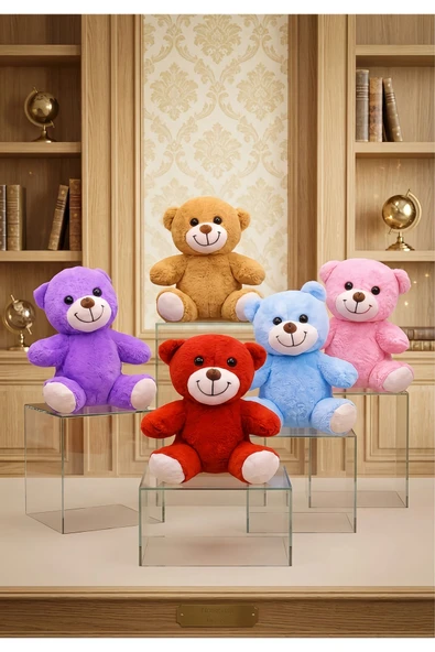 Wolawood Yüksek Kalite 5’li Renkli Yumoş Peluş Ayıcık Seti Teddy Bear Ayıcıklar Takımı Sevimli Oyuncak Dekoratif Hediyelik Yumuşacık Uyku Arkadaşı Peluş Ayı Koleksiyonu Beş (5) Adet 25 Cm ürün görseli 1