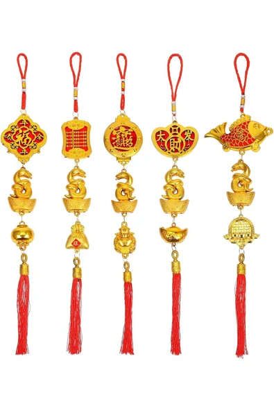 Wolawood Çin Feng Shui Şans Tılsımı Altın Renk Uğur Bereket Para Getiren Özel Asma Süs Zenginlik Sembolü 1'li ürün görseli 1