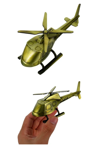 Wolawood El Yapımı Metal Helikopter Retro Tasarım Dekoratif Hediyelik Biblo Ev Ofis İçin Masaüstü Aksesuar ürün görseli 1