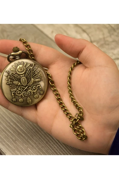 EXENET Vintage Antika Tarzı Köstekli Cep Saati Zincirli Retro Tasarım El Yapımı Nostaljik Koleksiyon Saat ürün görseli 1