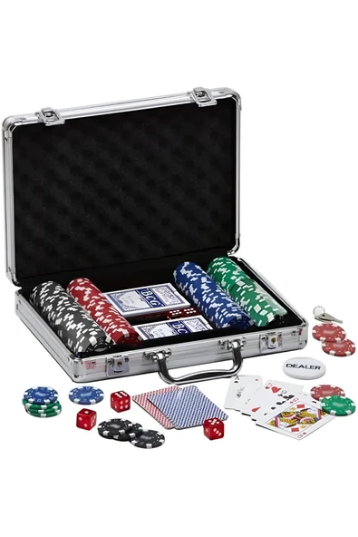 EXENET Profesyonel Poker Seti Özel VIP Metal Çantalı 200 Fiş Casino Oyunu Texas Hold'em Lüks Eğlence Takımı ürün görseli 1