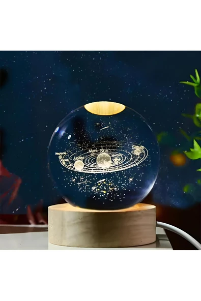 Wolawood Kristal Cam Kar Küresi 3D Samanyolu Galaksi LED Lamba Dekor Masaüstü Süs Özel Konsept Hediyelik ürün görseli 1