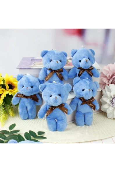 Wolawood Yumoş Mini Peluş Ayıcık 5’li Set Tatlı Şirin Sevimli Bebek Ayı Çanta Süsü Anahtarlık Hediyelik Takım ürün görseli 1