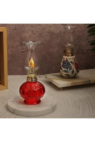 Wolawood Nostaljik Gaz Lambası Antika Tasarım Dekoratif Cam Kandil Retro Yağ Lambası Klasik Aydınlatma Feneri ürün görseli 1