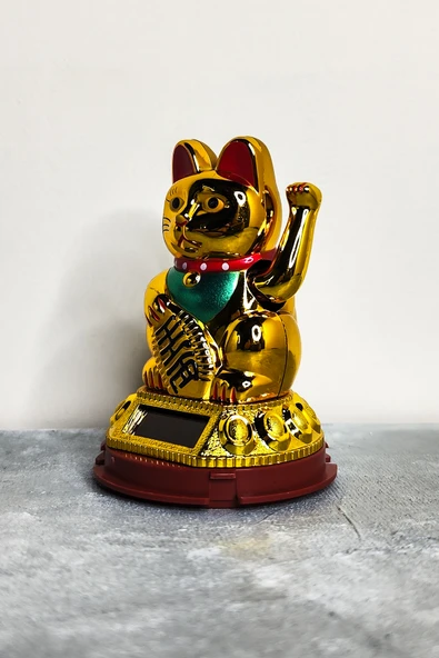 LUCKY CAT Hareketli Solarlı Şans Kedisi - Resim 2