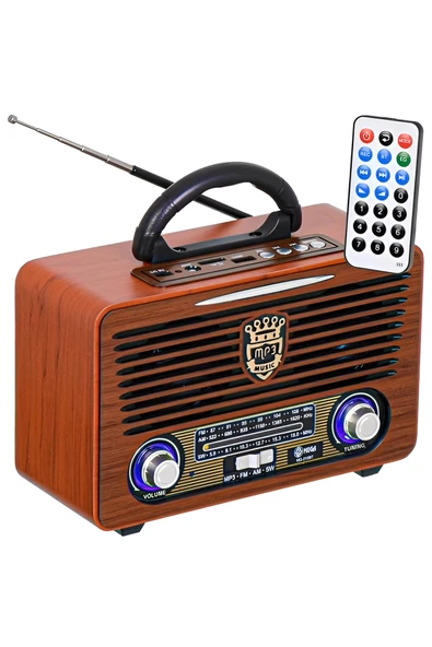 Wolawood Özel Üretim Ahşap Nostaljik Radyo Bluetooth, USB Kumandalı Elektrikli & Pilli Çalışan Modern Tasarım ürün görseli 1