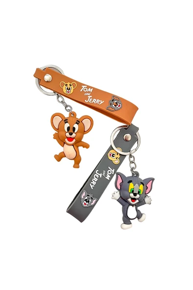 EXENET Efsanevi Tom ve Jerry 3D Anahtarlık – Eğlenceli, Sevimli Tasarım, Kaliteli Malzeme Özel 2'li Set! ürün görseli 1