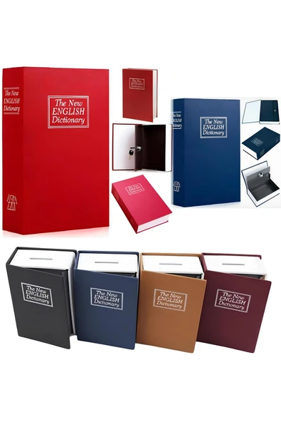 Wolawood Kitap Tasarım Mini Kumbara Çanta Tipi Taşınabilir Kilitli Sözlük Değerli Eşya Taşıma Saklama Kasası ürün görseli 1