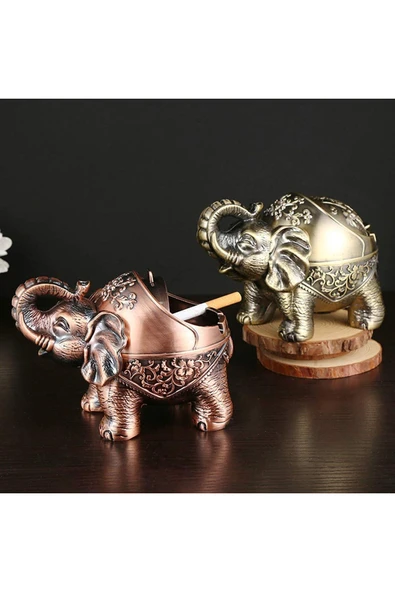 Wolawood Metal Fil Figürlü Küllük Zarafet ve Lüksün Buluştuğu Özel Tasarım Kapaklı Mekanizma Luxury Kül Tabak ürün görseli 1