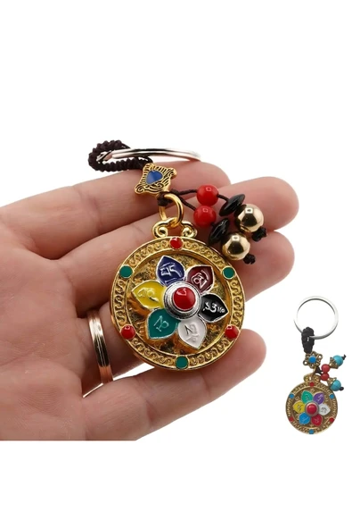Wolawood Metal Lotus Tılsımlı Şans Anahtarlık Uğur Getiren Spiritüel Enerji Sembolü Dekor Hediyelik Aksesuar ürün görseli 1