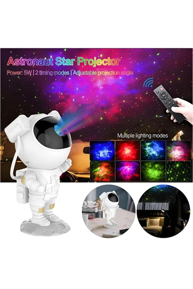EXENET Astronot Projeksiyon Galaksi Işığı USB Kablolu Süper Star Robot Lamba – Hediye & Dekoratif Atmosfer ürün görseli 1