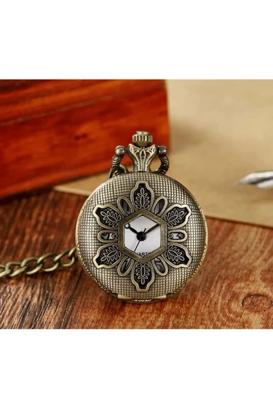 EXENET Vintage Antika Tarzı Köstekli Cep Saati Zincirli Retro Tasarım El Yapımı Nostaljik Koleksiyon Saat ürün görseli 1