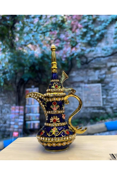 EXENET Swaroski Taşlı Osmanlı İşlemeli Alaaddin İbrik Lüks Dekoratif Zarif Biblo Özel Şık Hediyelik Eşya ürün görseli 1