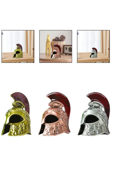 Wolawood Metal Dekoratif Şövalye Miğferi Ortaçağ Temalı Antik Zırh Biblo Süs Eşyası Aksesuar 10 Cm/1 Adet ürün görseli 1