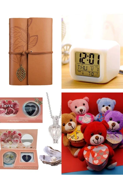 Taşarhome Anneler Gününe Özel Hediye Set Deri Defter Ayıcık Saat İnci Kolye Elit Diamond Premium Plus Paket ürün görseli 1
