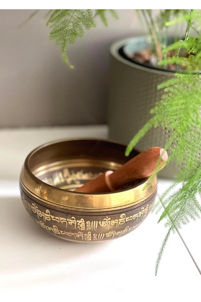 Miamantra Pirinç Tibet Ses Çanağı -12,5 cm/Meditasyon Çanı, Yoga Çanı, Singing Bowl, Tokmaklı Set ürün görseli 1