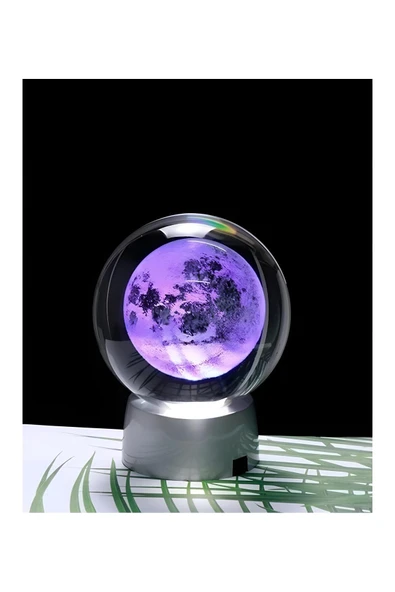 Wolawood Kristal Cam Kar Küresi 3D Renk Değiştiren Dolunay Pilli LED Işık Dekoratif Lamba Özel Hediyelik Set ürün görseli 1