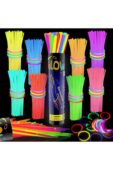 Wolawood Glow Stick Fosforlu Neon Bileklik 50’li Set – Parti, Festival, Konser, Eğlence ve Özel Gün Aksesuarı ürün görseli 1