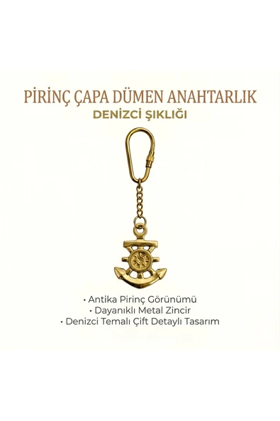 Wolawood Limited Edition Pirinç Marin & Yüksek Kalite Antik Temalı, Hediyelik Anahtarlık Aksesuar Koleksiyon Ürünü Vintage Tasarım Sınırlı Sayıda Özel Üretim Premium Seri ürün görseli 1