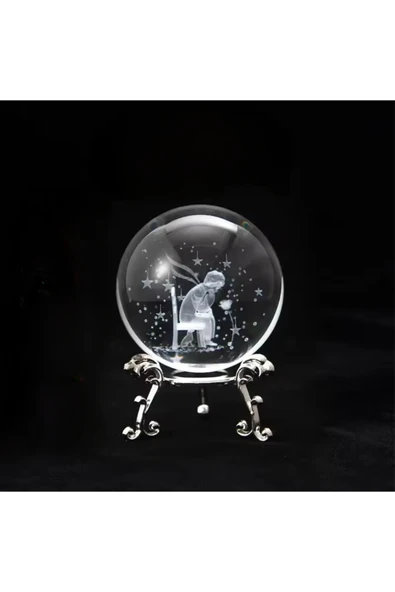 EXENET Kristal Cam Küre Düşünen Adam Temalı 3D Hediyelik Sürpriz Kar Küresi Standlı Top Dekor Özel Üretim ürün görseli 1