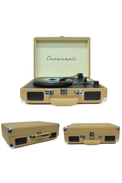 Wolawood Ahşap Nostaljik Pikap Bluetooth & Hoparlörlü Gramofon 33/45/78 Devir Taş ve Plastik Plak Müzik Çalar ürün görseli 1
