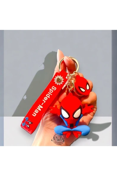 Mel's Accesoriess Lüks Üç Boyutlu Silikon Fantastik Spiderman Örümcek Adam Anahtarlık Çanta Aksesuarı Ve Çocuk Oyun ürün görseli 1