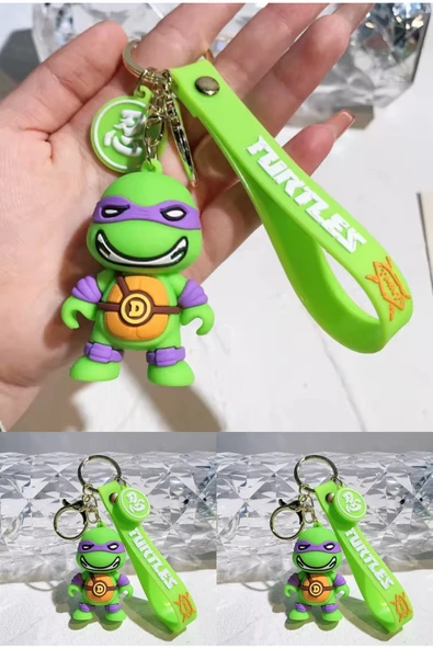 Wolawood Ninja Kaplumbağalar Anahtarlık Sevimli Figürlü Silikon Çanta Süsü Renkli Aksesuar Hediyelik Karakter ürün görseli 1