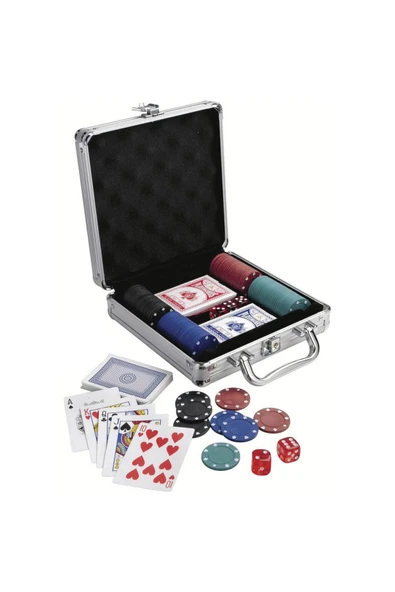 EXENET Profesyonel Poker Seti Özel VIP Metal Çantalı 100 Fiş Casino Oyunu Texas Hold'em Lüks Eğlence Takımı ürün görseli 1