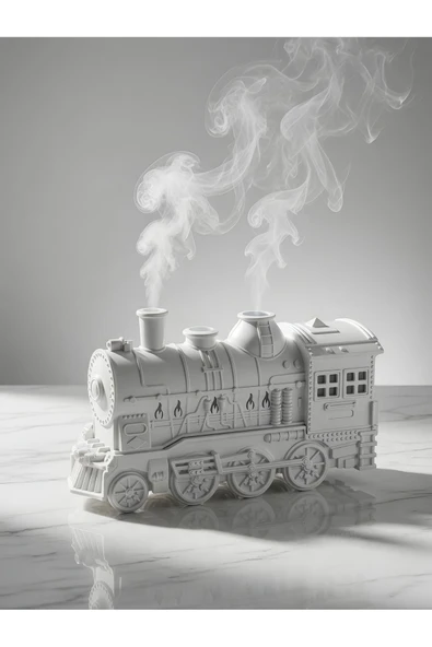 Wolawood Buharlı Tren Lokomotif Difüzör - Aromaterapi Nemlendirici & Ortam Hava Temizleyici USB'li Mega Boy Dekoratif Vintage Tasarım Hediyelik Dekor ürün görseli 1
