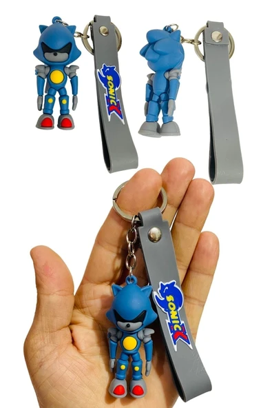 Bade Hediyelik Süper Sonic Kirpi Sonik Mavi Robot Anahtarlık Çanta Süsü ürün görseli 1