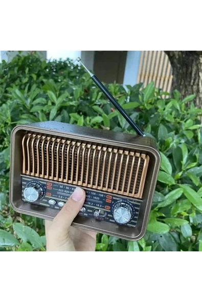 Wolawood Özel Üretim Ahşap Nostaljik Radyo Bluetooth, USB Kumandalı Elektrikli & Pilli Çalışan Modern Tasarım ürün görseli 1