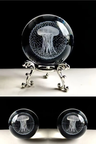 Wolawood Premium Kristal Cam Kar Küresi 3D Metal Standlı Dekoratif Biblo Şık Zarif Süs Hediyelik Özel Takım ürün görseli 1