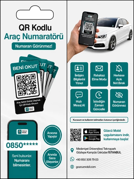Gözcü QR Kodlu Araç Numaratörü ürün görseli 1