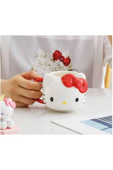 CAVAŞ sun hat 400 ml Hello Kitty Porselen Kupa Bardak ürün görseli 1