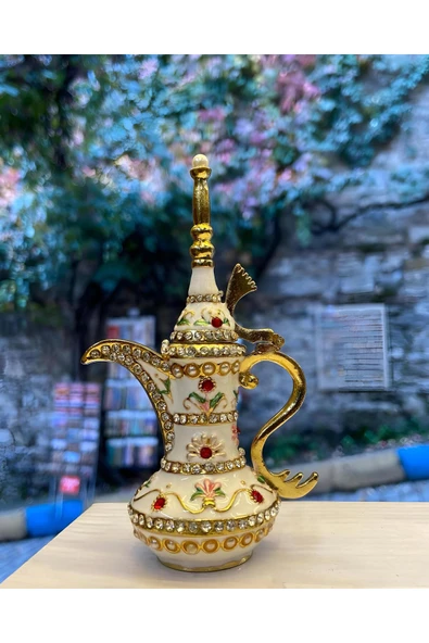 EXENET Swaroski Taşlı Osmanlı İşlemeli Alaaddin İbrik Lüks Dekoratif Zarif Biblo Özel Şık Hediyelik Eşya ürün görseli 1