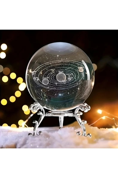 Wolawood Kristal Cam Kar Küresi Samanyolu Galaksi Temalı Metal Standlı 3D Dekor Özel Konsept Hediyelik ürün görseli 1