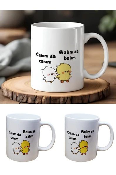 Wolawood Canım Da Canım Balım Da Balım Yazılı Kupa Bardak Sevgiliye, Eşe, Arkadaşa Romantik Eğlenceli Hediye ürün görseli 1