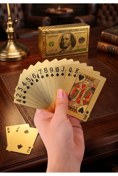 Wolawood Gold Amerikan Dolar Tasarımlı İskambil Oyun Kağıdı Seti $ Premium Poker Kartları Casino Eğlence Texas Holden, Poker, Batak, King Oyunları İçin Özel Seri ürün görseli 1