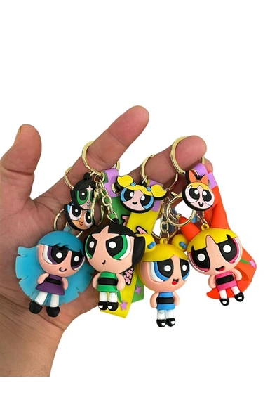 NİNOVA AKSESUAR 4'lü Powerpuff Girls Karakter Anahtarlık Ve Çanta Süsü (BUTTERCUP, BLOSSOM, BUBBLES VE BLİSSTİNA) ürün görseli 1