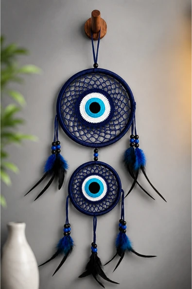 Wolawood Düş Kapanı Dreamcatcher Bohem Makrome Tüylü, Duvar Süsü El Yapımı Dekoratif Ofis, Oda, Ev Dekoru Hediyelik 16×50 Cm ürün görseli 1
