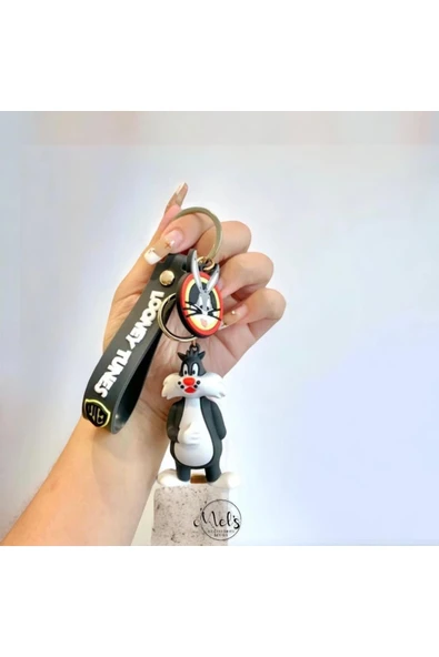 Mel's Accesoriess Üç Boyutlu Silikon Sylvester Karakter Anahtarlık Çanta Aksesuarı Ve Çocuk Oyuncağı ürün görseli 1