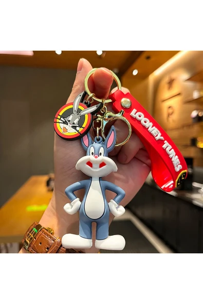 Taşarhome Lisanslı Büyük Boy Bugs Bunny Tavşan Maskotlu Aksesuarları Birinci Kalite Süper Anahtarlık ürün görseli 1