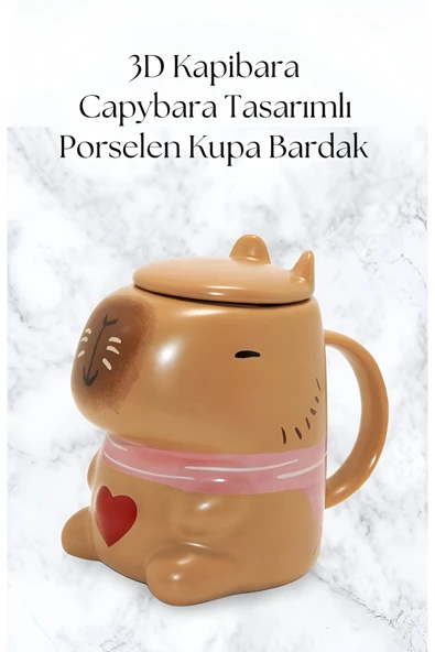 Wolawood Kapibara 3D Porselen Kupa Bardak Dekoratif Capybara Kahve Çay Kupası Özel Hediye Seçeneği ürün görseli 1